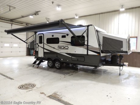 Options Include: An Extra 200W Solar Panel&lt;br&gt; &lt;br&gt; &lt;h3&gt;2024 Forest River Rockwood Roo Expandable Hybrid 19&lt;/h3&gt;&lt;p&gt;TOWING A TRAILER DOESN&amp;#8217;T REQUIRE A TRUCK ANYMORE. When towing size and weight are your focus, you will find that these specially designed Mini Lite models offer flexible floor plans that provide you with more comfort and amenities than you would expect &amp;#8212; all within the towing capacity of many SUV&amp;#8217;s.&lt;/p&gt;&lt;p&gt;This travel trailer has an expandable pop out in the front and the rear which makes sleeping 4 to 6 individuals very easy. With a 67&amp;#8221; flip up sofa in the front and 44&amp;#8221; dinette seating in the camper, this makes camping on those rainy days very comfortable. This rear entry expandable camper has everything you need and is easy to tow.&lt;/p&gt;&lt;p&gt;&lt;strong&gt;Features may include:&lt;/strong&gt;&lt;/p&gt;&lt;strong&gt;Exterior&lt;/strong&gt;&lt;ul&gt;&lt;li&gt;Laminated White Fiberglass Sidewalls&lt;/li&gt;&lt;/ul&gt;&lt;ul&gt;&lt;li&gt;Easy To Reach Lockable Bed Latch System&lt;/li&gt;&lt;/ul&gt;&lt;ul&gt;&lt;li&gt;Exterior Battery Disconnect Switch&lt;/li&gt;&lt;/ul&gt;&lt;ul&gt;&lt;li&gt;Power Awning w/ Adjustable Rain Dump &amp;amp; LED Lighting&lt;/li&gt;&lt;/ul&gt;&lt;ul&gt;&lt;li&gt;Tinted Frameless Windows&lt;/li&gt;&lt;/ul&gt;&lt;ul&gt;&lt;li&gt;Magnetic Compartment Door Catches&lt;/li&gt;&lt;/ul&gt;&lt;ul&gt;&lt;li&gt;Cable &amp;amp; Satellite Hookup&lt;/li&gt;&lt;/ul&gt;&lt;ul&gt;&lt;li&gt;Teton All In One Wi-Fi Booster/LTE Prep &amp;amp; Antenna&lt;/li&gt;&lt;/ul&gt;&lt;ul&gt;&lt;li&gt;Roof &amp;amp; Side Solar Prep&lt;/li&gt;&lt;/ul&gt;&lt;ul&gt;&lt;li&gt;Outside Griddle w/ LP Hook Up&lt;/li&gt;&lt;/ul&gt;&lt;ul&gt;&lt;li&gt;Friction Hinge Entrance Door with Window Shade &amp;amp; ScreenShot Screen Door&lt;/li&gt;&lt;/ul&gt;&lt;ul&gt;&lt;li&gt;Large, Foldable Grab Handles (All Entrance Doors)&lt;/li&gt;&lt;/ul&gt;&lt;ul&gt;&lt;li&gt;Outside Shower w/ Hot &amp;amp; Cold Water&lt;/li&gt;&lt;/ul&gt;&lt;ul&gt;&lt;li&gt;Outside Antifreeze Station&lt;/li&gt;&lt;/ul&gt;&lt;ul&gt;&lt;li&gt;Black Tank Flush&lt;/li&gt;&lt;/ul&gt;&lt;ul&gt;&lt;li&gt;360 Siphon Vent Cap On All Black Tanks&lt;/li&gt;&lt;/ul&gt;&lt;ul&gt;&lt;li&gt;Power Tongue Jack&lt;/li&gt;&lt;/ul&gt;&lt;ul&gt;&lt;li&gt;Outside Speakers&lt;/li&gt;&lt;/ul&gt;&lt;ul&gt;&lt;li&gt;Keyed Alike Locks&lt;/li&gt;&lt;/ul&gt;&lt;ul&gt;&lt;li&gt;Electronically Controlled Heated Holding Tanks&lt;/li&gt;&lt;/ul&gt;&lt;ul&gt;&lt;li&gt;2&quot; Accessory Hitch&lt;/li&gt;&lt;/ul&gt;&lt;ul&gt;&lt;li&gt;Factory Installed 200W Roof Solar Panel with 1000W Inverter&lt;/li&gt;&lt;/ul&gt;&lt;strong&gt;Interior&lt;/strong&gt;&lt;ul&gt;&lt;li&gt;Newport Ash Cabinetry&lt;/li&gt;&lt;/ul&gt;&lt;ul&gt;&lt;li&gt;Screwed &amp;amp; Glued, Solid Wood Cabinet Doors &amp;amp; Drawers With Hidden Hinges, Metal Drawer Glides &amp;amp; Residential Hardware&lt;/li&gt;&lt;/ul&gt;&lt;ul&gt;&lt;li&gt;Carbon Monoxide Detector&lt;/li&gt;&lt;/ul&gt;&lt;ul&gt;&lt;li&gt;Interior 12V USB Outlet&lt;/li&gt;&lt;/ul&gt;&lt;ul&gt;&lt;li&gt;Monitor Panel Switch Station with OneControl App&lt;/li&gt;&lt;/ul&gt;&lt;ul&gt;&lt;li&gt;55 AMP Converter with Charger&lt;/li&gt;&lt;/ul&gt;&lt;ul&gt;&lt;li&gt;Ceiling LED 12V Interior Lighting&lt;/li&gt;&lt;/ul&gt;&lt;ul&gt;&lt;li&gt;Quick Recovery Water Heater w/ Interior Gas/Electric Switches&lt;/li&gt;&lt;/ul&gt;&lt;ul&gt;&lt;li&gt;Bunk Fan/Light Combo w/ Each Bed&lt;/li&gt;&lt;/ul&gt;&lt;ul&gt;&lt;li&gt;Two Maxxair Ventilation Fans &amp;amp; Covers&lt;/li&gt;&lt;/ul&gt;&lt;ul&gt;&lt;li&gt;Heated Mattress&lt;/li&gt;&lt;/ul&gt;&lt;ul&gt;&lt;li&gt;35K BTU Ducted Furnace&lt;/li&gt;&lt;/ul&gt;&lt;ul&gt;&lt;li&gt;15,000 BTU Ducted Air Conditioner&lt;/li&gt;&lt;/ul&gt;&lt;ul&gt;&lt;li&gt;Night Roller Shades&lt;/li&gt;&lt;/ul&gt;&lt;ul&gt;&lt;li&gt;Marine Grade Carpet in slides&lt;/li&gt;&lt;/ul&gt;&lt;ul&gt;&lt;li&gt;Three Burner High Output Gas Range with Flush Mount Glass Top Cover&lt;/li&gt;&lt;/ul&gt;&lt;ul&gt;&lt;li&gt;21&quot; Gas Oven&lt;/li&gt;&lt;/ul&gt;&lt;ul&gt;&lt;li&gt;Under Mount Double Bowl Kitchen Sink w/ Residential Style Faucet&lt;/li&gt;&lt;/ul&gt;&lt;ul&gt;&lt;li&gt;Microwave Oven&lt;/li&gt;&lt;/ul&gt;&lt;ul&gt;&lt;li&gt;Water-Pur Filtration System&lt;/li&gt;&lt;/ul&gt;&lt;ul&gt;&lt;li&gt;Seamless Kitchen Countertops&lt;/li&gt;&lt;/ul&gt;&lt;ul&gt;&lt;li&gt;12V Refrigerator&lt;/li&gt;&lt;/ul&gt;&lt;ul&gt;&lt;li&gt;Showermiser Water Saving System&lt;/li&gt;&lt;/ul&gt;&lt;ul&gt;&lt;li&gt;Bathroom Skylight&lt;/li&gt;&lt;/ul&gt;&lt;ul&gt;&lt;li&gt;Water Heater By-Pass Kit&lt;/li&gt;&lt;/ul&gt;&lt;ul&gt;&lt;li&gt;Foot Flush Toilets&lt;/li&gt;&lt;/ul&gt;&lt;ul&gt;&lt;li&gt;Maxxair Ventilation Fan &amp;amp; Cover&lt;/li&gt;&lt;/ul&gt; http://www.eaglecountryrv.com/--xInventoryDetail?id=14186825