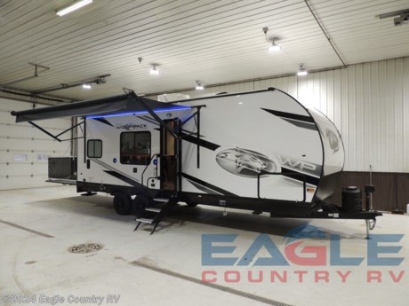 Options Include: Platinum Package, Juice Pack Plus Package (300w Solar), and Two Black Euro Recliners. Financing and Home Delivery are Available.&lt;br&gt; &lt;br&gt; &lt;h3&gt;2024 Forest River Wolf Pack 26PACK15&lt;/h3&gt;&lt;p&gt;Your search is over! You have found the most affordable and versatile, full-featured toy hauler bunkhouse on the market! Why do we say bunkhouse? Because the Cherokee Wolf Pack is a toy hauler that converts to a bunkhouse in a matter of minutes. In fact, approximately half of Wolf Pack customers are bunkhouse buyers looking for more sleeping room and versatility in their unit. The Wolf Pack is not always a toy hauler or a bunkhouse. It is whatever you need it to be for the trip you are about to take. If your family likes to take a golf cart, motorcycles, ATV&amp;#8217;s, bicycles, kayak&amp;#8217;s, coolers, grills, firewood and all the other camping staples, but doesn&amp;#8217;t like to take the second vehicle to get it there, look no further than the Wolf Pack! Versatility is the name of the game!&lt;/p&gt;&lt;p&gt;&lt;strong&gt;Features may include:&lt;/strong&gt;&lt;/p&gt;&lt;ul&gt;&lt;li&gt;102&quot; Widebody Design&lt;/li&gt;&lt;/ul&gt;&lt;ul&gt;&lt;li&gt;5/8&quot; Tongue and Groove Plywood Floors&lt;/li&gt;&lt;/ul&gt;&lt;ul&gt;&lt;li&gt;50 Amp Service (FW Only)&lt;/li&gt;&lt;/ul&gt;&lt;ul&gt;&lt;li&gt;External High Output LED Loading Light&lt;/li&gt;&lt;/ul&gt;&lt;ul&gt;&lt;li&gt;Extra Large 16 Cu/Ft. 12 Volt Refrigerator&lt;/li&gt;&lt;/ul&gt;&lt;ul&gt;&lt;li&gt;High Gloss Gel Coat Exterior&lt;/li&gt;&lt;/ul&gt;&lt;ul&gt;&lt;li&gt;LCI One Control System&lt;/li&gt;&lt;/ul&gt;&lt;ul&gt;&lt;li&gt;Large 35,000 BTU Forced Air Ducted Furnace&lt;/li&gt;&lt;/ul&gt;&lt;ul&gt;&lt;li&gt;Large Ducted 15,000 BTU Air Conditioner&lt;/li&gt;&lt;/ul&gt;&lt;ul&gt;&lt;li&gt;Large Exterior Folding Grab Handle&lt;/li&gt;&lt;/ul&gt;&lt;ul&gt;&lt;li&gt;LED Interior/Exterior Lights&lt;/li&gt;&lt;/ul&gt;&lt;ul&gt;&lt;li&gt;Outside Shower With Hot And Cold Water&lt;/li&gt;&lt;/ul&gt;&lt;ul&gt;&lt;li&gt;On Demand Tankless Water Heater&lt;/li&gt;&lt;/ul&gt;&lt;ul&gt;&lt;li&gt;Real Wood Cabinet Doors and Drawers&lt;/li&gt;&lt;/ul&gt;&lt;ul&gt;&lt;li&gt;4 Camera Prep&lt;/li&gt;&lt;/ul&gt;&lt;ul&gt;&lt;li&gt;96 Gallon Fresh Water Capacity&lt;/li&gt;&lt;/ul&gt;&lt;ul&gt;&lt;li&gt;2nd Large 15,000 BTU Air Conditioner in Bedroom (FW Only)&lt;/li&gt;&lt;/ul&gt;&lt;ul&gt;&lt;li&gt;5,000 BTU Fireplace (Enclosed Garage Models Only)&lt;/li&gt;&lt;/ul&gt;&lt;ul&gt;&lt;li&gt;Cold Weather, 12 Volt Holding Tank Heat Pads&lt;/li&gt;&lt;/ul&gt;&lt;ul&gt;&lt;li&gt;External 30-Gallon Fuel Station&lt;/li&gt;&lt;/ul&gt;&lt;ul&gt;&lt;li&gt;Forced Air Heated Underbelly &amp;amp; Enclosed Holding Tanks&lt;/li&gt;&lt;/ul&gt;&lt;ul&gt;&lt;li&gt;Friction Hinge Door&lt;/li&gt;&lt;/ul&gt;&lt;ul&gt;&lt;li&gt;Happijac Bed Lift System&lt;/li&gt;&lt;/ul&gt;&lt;ul&gt;&lt;li&gt;Industrial Rubber Garage Floor (Enclosed Garage Models Only)&lt;/li&gt;&lt;/ul&gt;&lt;ul&gt;&lt;li&gt;Power Awning w/LED Accent Lighting&lt;/li&gt;&lt;/ul&gt;&lt;ul&gt;&lt;li&gt;Ramp Door Patio Deck Railing System&lt;/li&gt;&lt;/ul&gt;&lt;ul&gt;&lt;li&gt;Residential Black Stainless Steel Farm Sink&lt;/li&gt;&lt;/ul&gt;&lt;ul&gt;&lt;li&gt;Roof Ladder Prep&lt;/li&gt;&lt;/ul&gt;&lt;ul&gt;&lt;li&gt;Spare Tire&lt;/li&gt;&lt;/ul&gt;&lt;ul&gt;&lt;li&gt;Washer/Dryer Prep (Enclosed Garage FW Only)&lt;/li&gt;&lt;/ul&gt;&lt;ul&gt;&lt;li&gt;Wolf Pack Stable Step&lt;/li&gt;&lt;/ul&gt;&lt;ul&gt;&lt;li&gt;Zebra Shades in Living Room&lt;/li&gt;&lt;/ul&gt; http://www.eaglecountryrv.com/--xInventoryDetail?id=15307134
