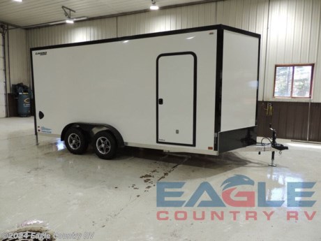 7.5X18&#39; (16+2) THIS ALL-ALUMINUM TRAILER INCLUDES ALL STANDARD FEATURES. EXTRAS ADDED INCLUDE: EXTRA 6&quot; HEIGHT (84&quot; INTERIOR) DOOR OPENING 82&quot;X80&quot;, BLACK OUT PACKAGE, DELUXE ALUMINUM WHEEL PACKAGE, REAR STABILIZER JACKS, REAR RAMP FLAP, 6, D RINGS INSTALLED, 4 AND 8&quot; LED INTERIOR DOME LIGHTS!&lt;br&gt; &lt;br&gt; This all-aluminum enclosed trailer may be where Legend starts, but Thunders pack a punch comparable to other manufacturers&amp;#8217; top-of-the-line offerings. Utilizing the same Legend material and build quality, Thunder aluminum enclosed v-nose cargo trailers offer strength and reliability with fewer bells and whistles found on our deluxe models. http://www.eaglecountryrv.com/--xInventoryDetail?id=15376271