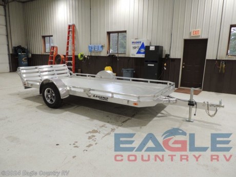 7X14 ALUMINUM OPEN TRAILER WITH SPARE TIRE MOUNT.&lt;br&gt; &lt;br&gt; Lightweight and tough, Legend&amp;#8217;s open products offer long-lasting and versatile solutions. Utility trailers are ideal for work around the house, family vacations, and light-duty cargo hauling. Car haulers and equipment trailers are well-suited for smooth drives and maximum payload at the worksite. http://www.eaglecountryrv.com/--xInventoryDetail?id=15376319