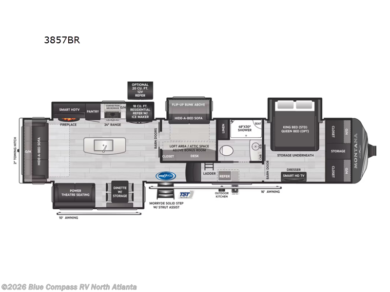 2025 Keystone Montana 3857BR - New Fifth Wheel For Sale by Blue Compass RV North Atlanta in Buford, Georgia features Slideout
