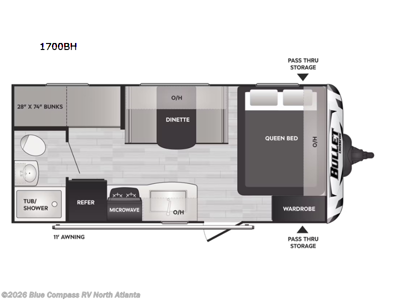 2022 Keystone Bullet Crossfire 1700BH - Used Travel Trailer For Sale by Blue Compass RV North Atlanta in Buford, Georgia
