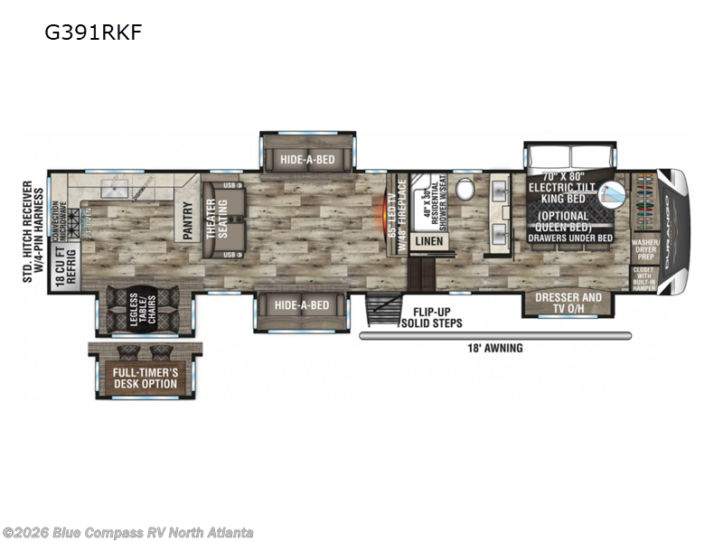 2022 K-Z Durango Gold G391RKF - Used Fifth Wheel For Sale by Blue Compass RV North Atlanta in Buford, Georgia features Slideout