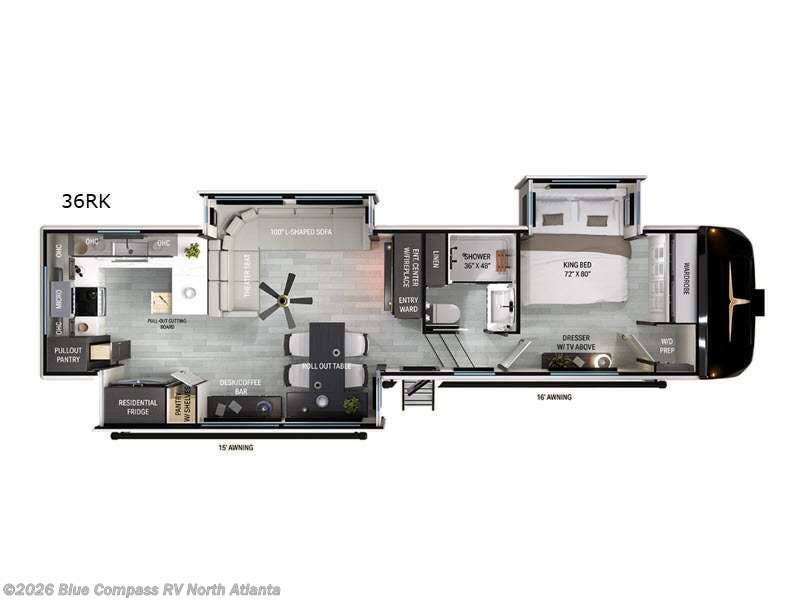 2026 Heartland Bighorn 36RK - New Fifth Wheel For Sale by Blue Compass RV North Atlanta in Buford, Georgia features Slideout