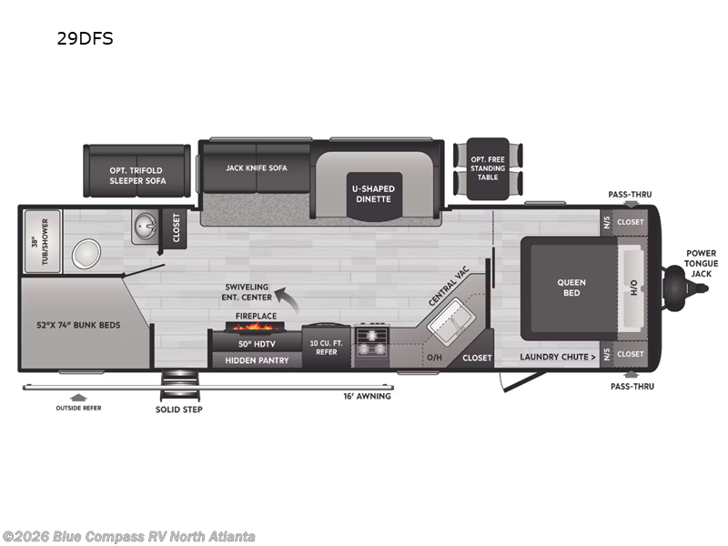 2023 Keystone Hideout 29DFS - Used Travel Trailer For Sale by Blue Compass RV North Atlanta in Buford, Georgia features Slideout