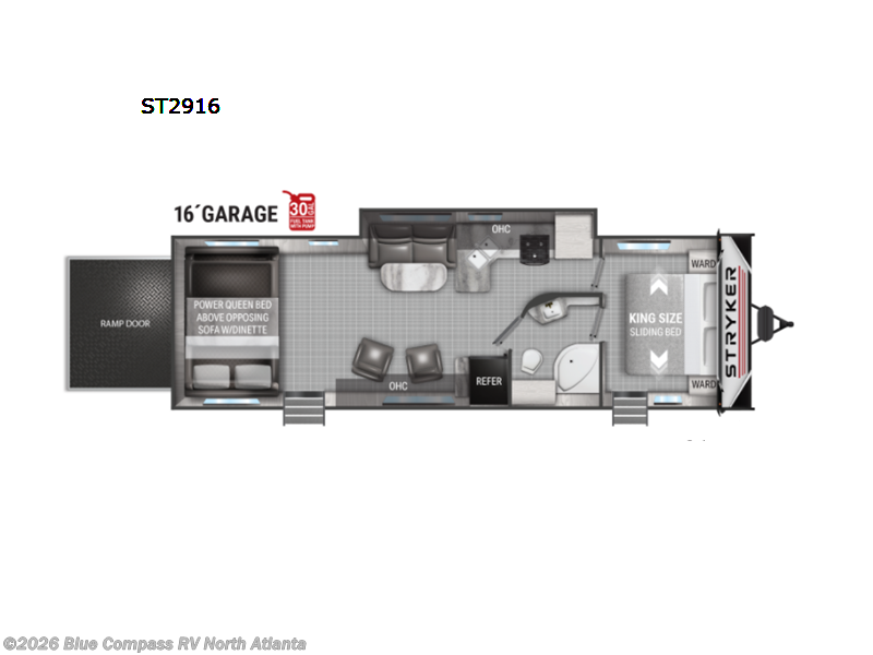 2022 Cruiser RV Stryker ST2916 - Used Toy Hauler For Sale by Blue Compass RV North Atlanta in Buford, Georgia features Slideout