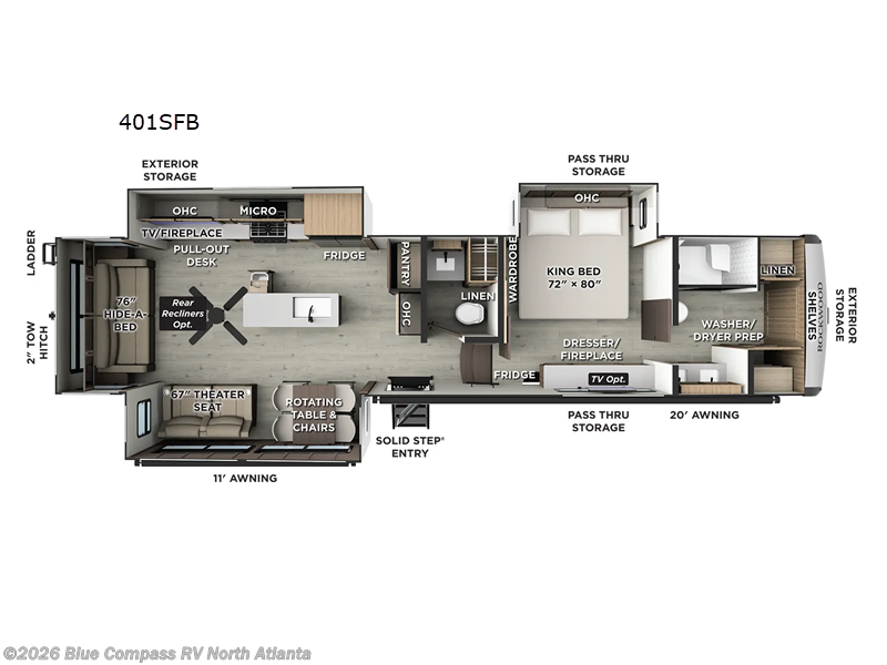 2026 Forest River Rockwood Signature 401SFB - New Fifth Wheel For Sale by Blue Compass RV North Atlanta in Buford, Georgia features Slideout