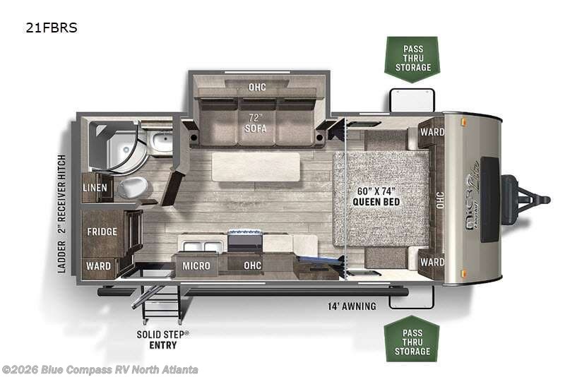 2021 Forest River Flagstaff 21FBRS - Used Travel Trailer For Sale by Blue Compass RV North Atlanta in Buford, Georgia features Slideout