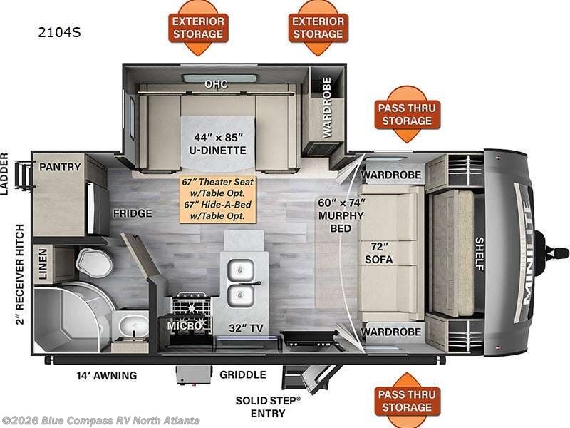 2023 Forest River Rockwood Mini Lite 2104S - Used Travel Trailer For Sale by Blue Compass RV North Atlanta in Buford, Georgia features Slideout