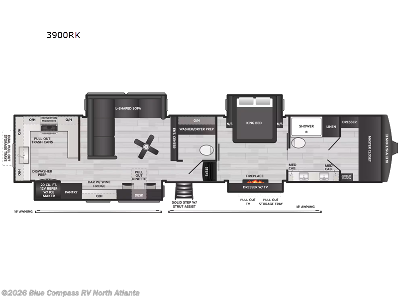 2027 Keystone Montana 3900RK - New Fifth Wheel For Sale by Blue Compass RV North Atlanta in Buford, Georgia features Slideout