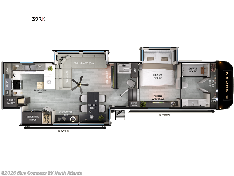 2027 Heartland Bighorn 39RK - New Fifth Wheel For Sale by Blue Compass RV North Atlanta in Buford, Georgia features Slideout
