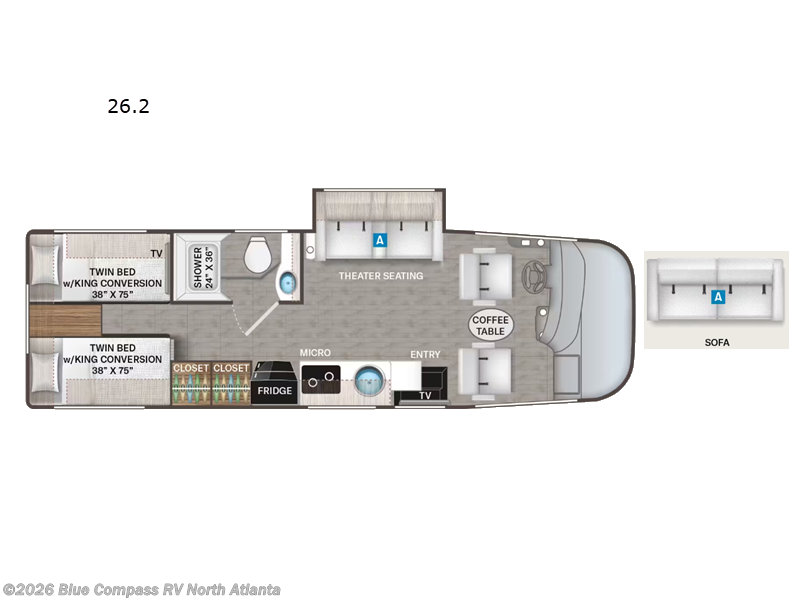 2026 Thor Motor Coach Axis 26.2 - New Class A For Sale by Blue Compass RV North Atlanta in Buford, Georgia features Slideout