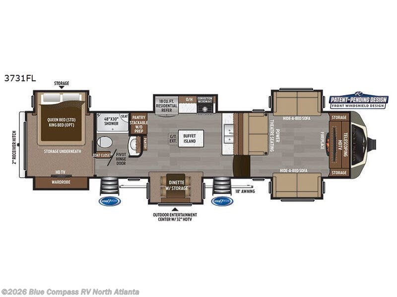 2018 Keystone Montana 3731FL - Used Fifth Wheel For Sale by Blue Compass RV North Atlanta in Buford, Georgia features Slideout