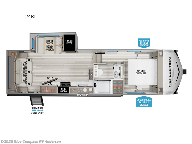 2025 Grand Design Reflection 100 Series 24RL - New Fifth Wheel For Sale by Blue Compass RV Anderson in Anderson, California features Slideout
