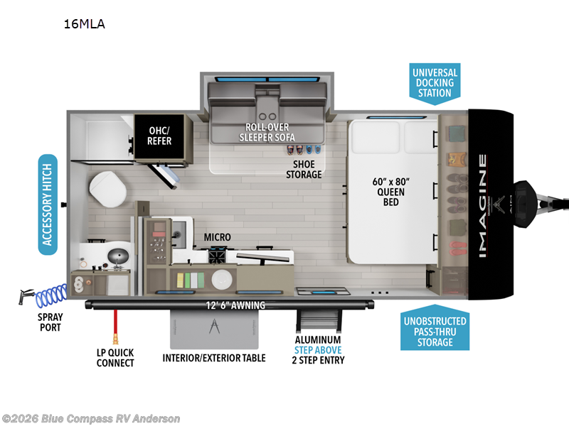 2026 Grand Design Imagine AIM 16MLA - New Travel Trailer For Sale by Blue Compass RV Anderson in Anderson, California features Slideout