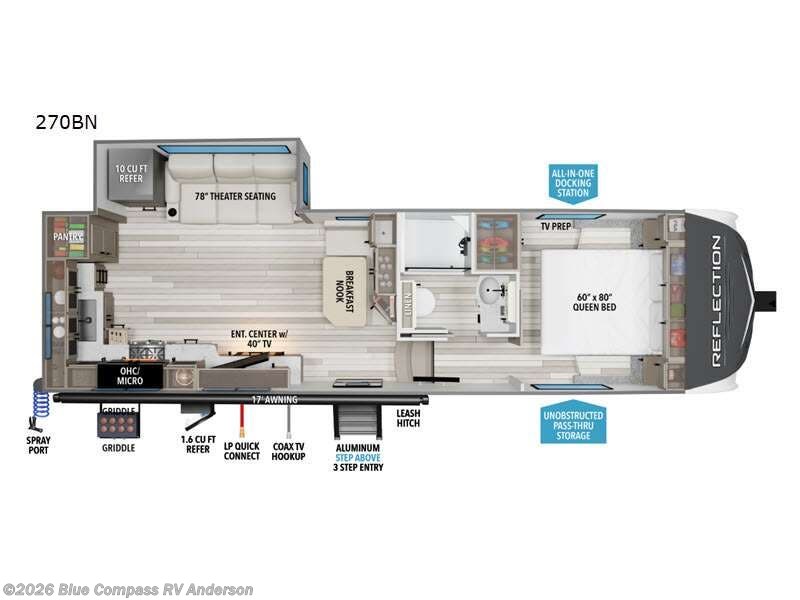 2026 Grand Design Reflection 150 Series 270BN - New Fifth Wheel For Sale by Blue Compass RV Anderson in Anderson, California features Slideout