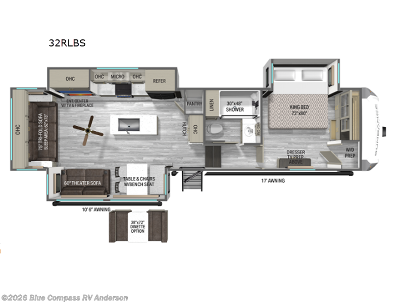 2026 Heartland Sundance 32RLBS - New Fifth Wheel For Sale by Blue Compass RV Anderson in Anderson, California features Slideout