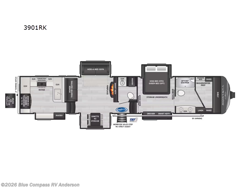 2024 Keystone Montana 3901RK - Used Fifth Wheel For Sale by Blue Compass RV Anderson in Anderson, California features Slideout