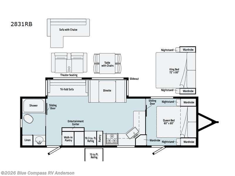 2021 Winnebago Voyage 2831RB - Used Travel Trailer For Sale by Blue Compass RV Anderson in Anderson, California features Slideout