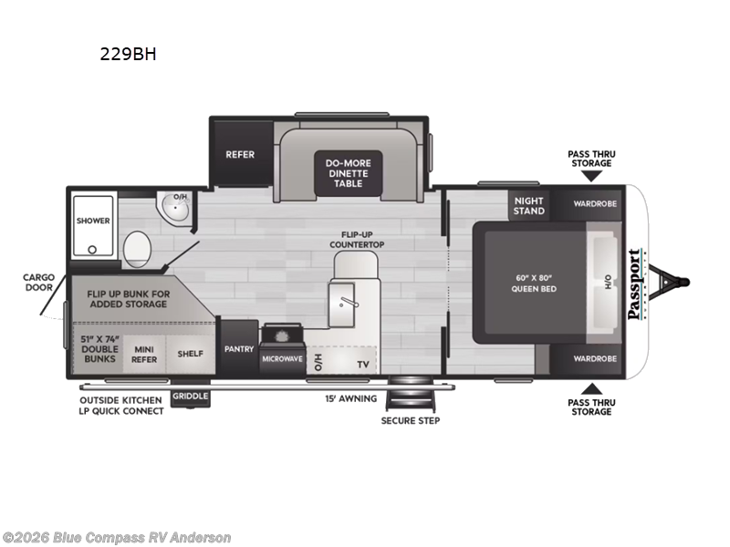 2025 Keystone Passport Super Lite 229BH - Used Travel Trailer For Sale by Blue Compass RV Anderson in Anderson, California features Slideout