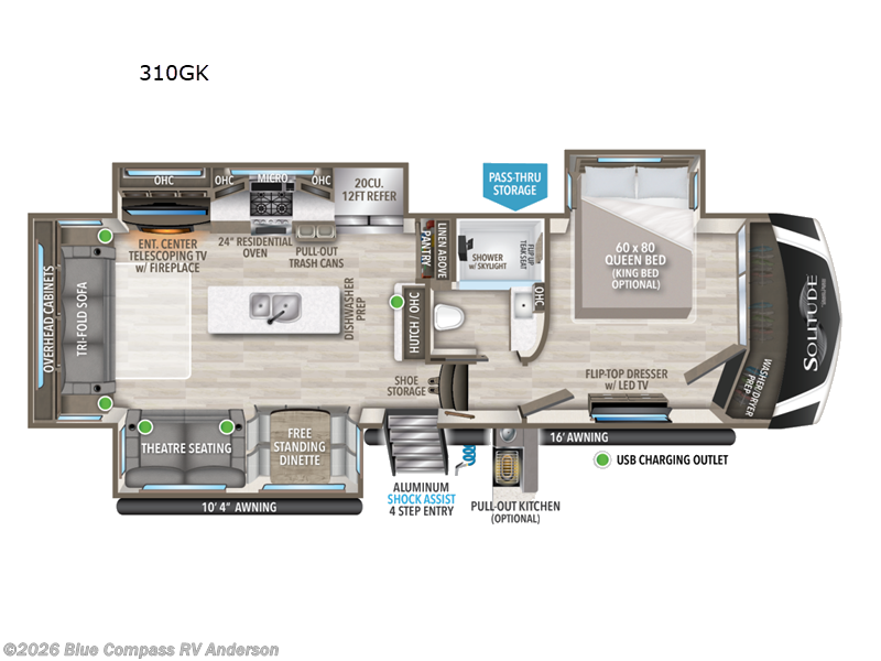 2023 Grand Design Solitude 310GK - Used Fifth Wheel For Sale by Blue Compass RV Anderson in Anderson, California features Slideout