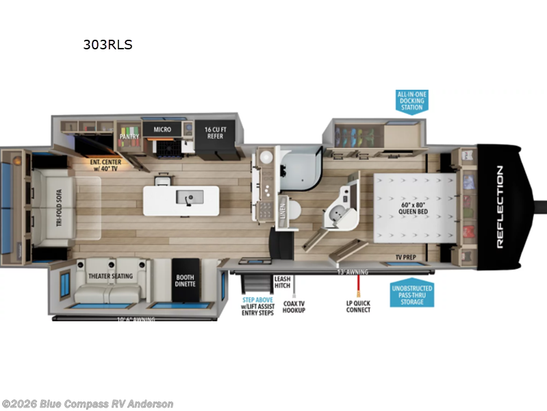 2027 Grand Design Reflection 303RLS - New Fifth Wheel For Sale by Blue Compass RV Anderson in Anderson, California features Slideout