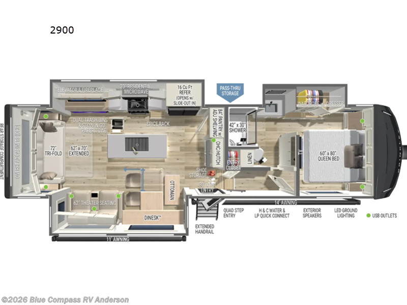 2027 Brinkley RV Model Z 2900 - New Fifth Wheel For Sale by Blue Compass RV Anderson in Anderson, California features Slideout