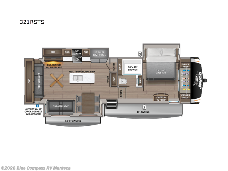 2025 Jayco Eagle 321RSTS - New Fifth Wheel For Sale by Blue Compass RV Manteca in Manteca, California features Slideout