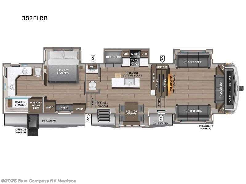 2025 Jayco North Point 382FLRB - New Fifth Wheel For Sale by Blue Compass RV Manteca in Manteca, California features Slideout