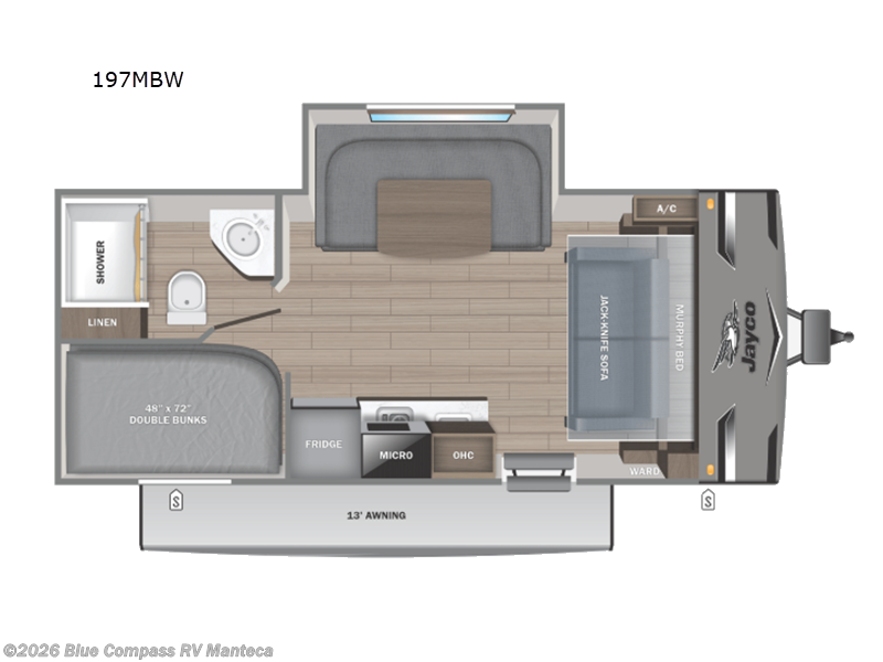 2026 Jayco Jay Flight SLX 197MBW - New Travel Trailer For Sale by Blue Compass RV Manteca in Manteca, California features Slideout