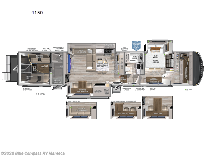 2026 Brinkley RV Model G 4150 - New Toy Hauler For Sale by Blue Compass RV Manteca in Manteca, California features Slideout
