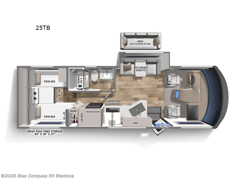 2026 Coachmen Euro 25TB - New Class A For Sale by Blue Compass RV Manteca in Manteca, California features Slideout