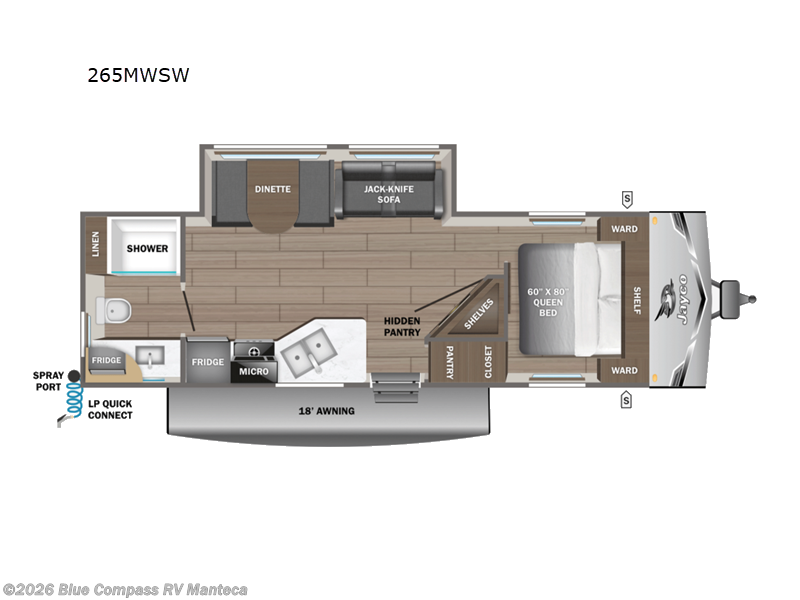 2026 Jayco Jay Flight SLX 265MWSW - New Travel Trailer For Sale by Blue Compass RV Manteca in Manteca, California features Slideout