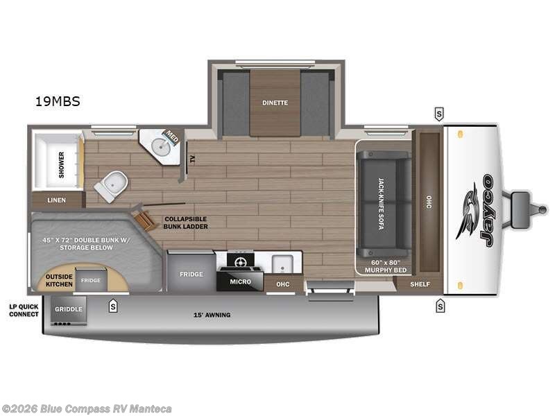 2026 Jayco Jay Feather Air 19MBS - New Travel Trailer For Sale by Blue Compass RV Manteca in Manteca, California features Slideout