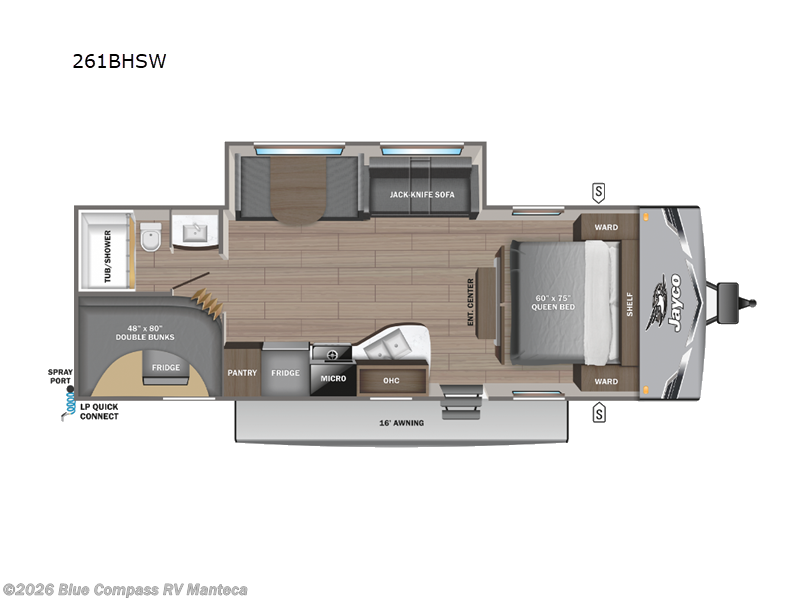 2026 Jayco Jay Flight SLX 261BHSW - New Travel Trailer For Sale by Blue Compass RV Manteca in Manteca, California features Slideout