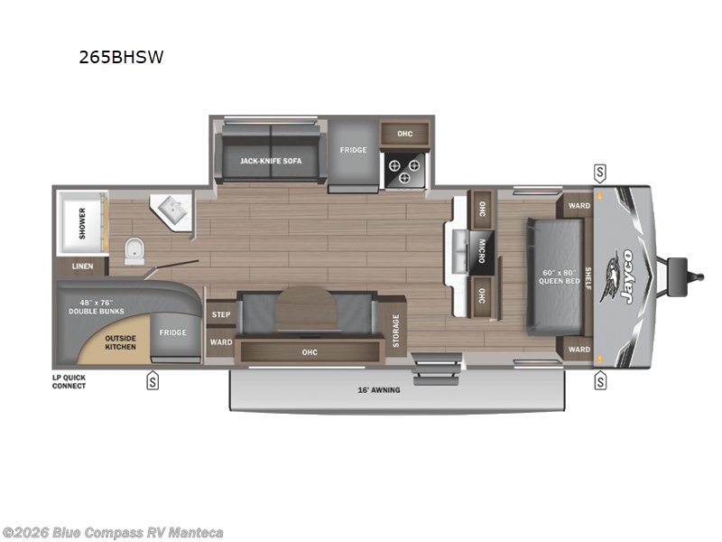 2026 Jayco Jay Flight SLX 265BHSW - New Travel Trailer For Sale by Blue Compass RV Manteca in Manteca, California features Slideout
