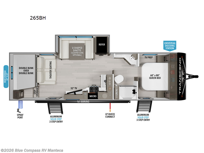 2024 Grand Design Transcend Xplor 265BH - Used Travel Trailer For Sale by Blue Compass RV Manteca in Manteca, California features Slideout