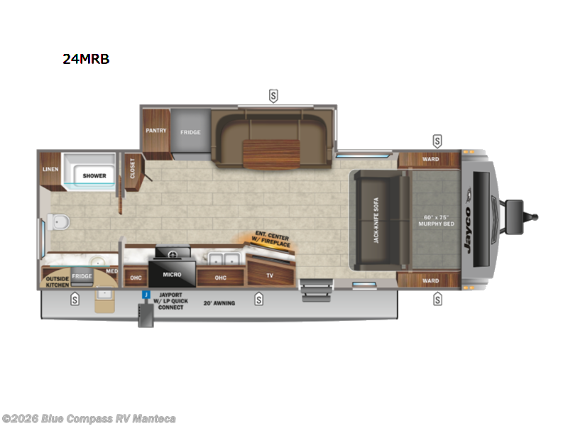 2023 Jayco White Hawk 24MRB - Used Travel Trailer For Sale by Blue Compass RV Manteca in Manteca, California features Slideout