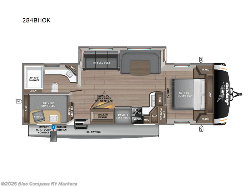 2024 Jayco Eagle 284BHOK - Used Travel Trailer For Sale by Blue Compass RV Manteca in Manteca, California features Slideout