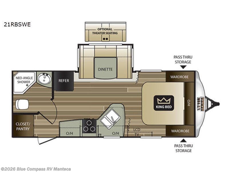 2018 Keystone Cougar Half-Ton Series 21RBSWE - Used Travel Trailer For Sale by Blue Compass RV Manteca in Manteca, California features Slideout