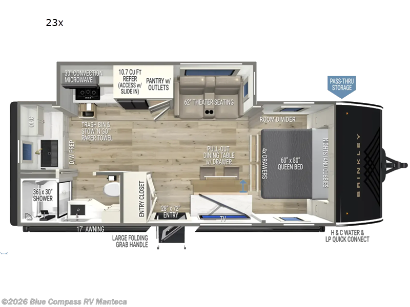 2027 Brinkley RV Model Ix 23x - New Travel Trailer For Sale by Blue Compass RV Manteca in Manteca, California features Slideout