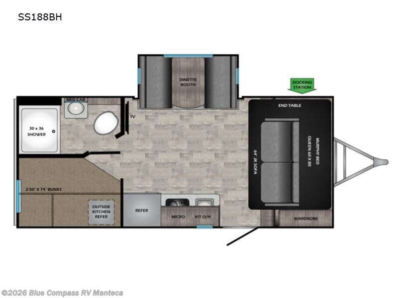 2021 CrossRoads Sunset Trail SS188BH - Used Travel Trailer For Sale by Blue Compass RV Manteca in Manteca, California features Slideout