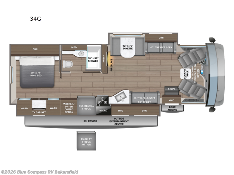 2026 Entegra Coach Vision XL 34G - New Class A For Sale by Blue Compass RV Bakersfield in Bakersfield, California features Slideout