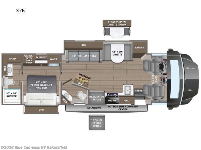 2024 Entegra Coach Accolade 37K - Used Super C For Sale by Blue Compass RV Bakersfield in Bakersfield, California features Slideout