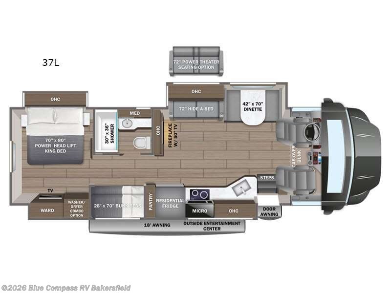 2026 Entegra Coach Accolade 37L - New Super C For Sale by Blue Compass RV Bakersfield in Bakersfield, California features Slideout