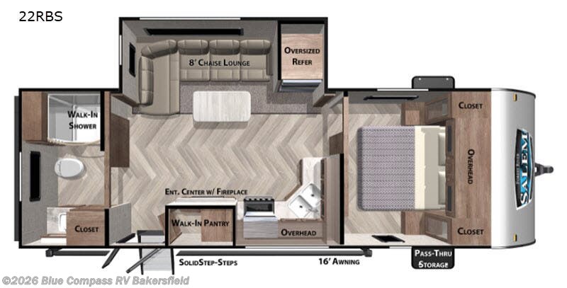 2021 Forest River Salem 22RBS - Used Travel Trailer For Sale by Blue Compass RV Bakersfield in Bakersfield, California features Slideout