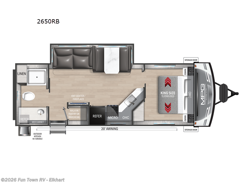 2025 Cruiser RV MPG 2650RB - New Travel Trailer For Sale by Fun Town RV - Elkhart in Elkhart, Indiana features Slideout