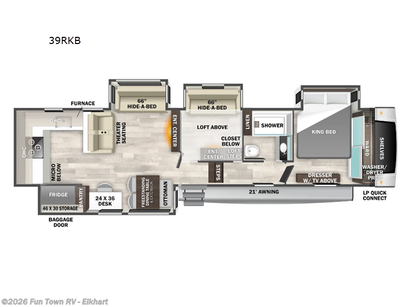 2025 Forest River Cedar Creek Experience 39RKB - New Fifth Wheel For Sale by Fun Town RV - Elkhart in Elkhart, Indiana features Slideout