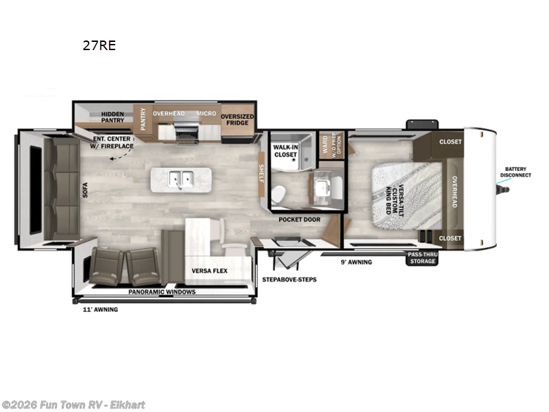 2025 Forest River Salem 27RE - New Travel Trailer For Sale by Fun Town RV - Elkhart in Elkhart, Indiana features Slideout