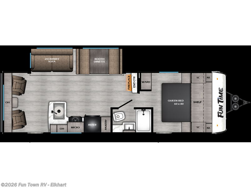 2026 CrossRoads Fun Time 265RL - New Travel Trailer For Sale by Fun Town RV - Elkhart in Elkhart, Indiana